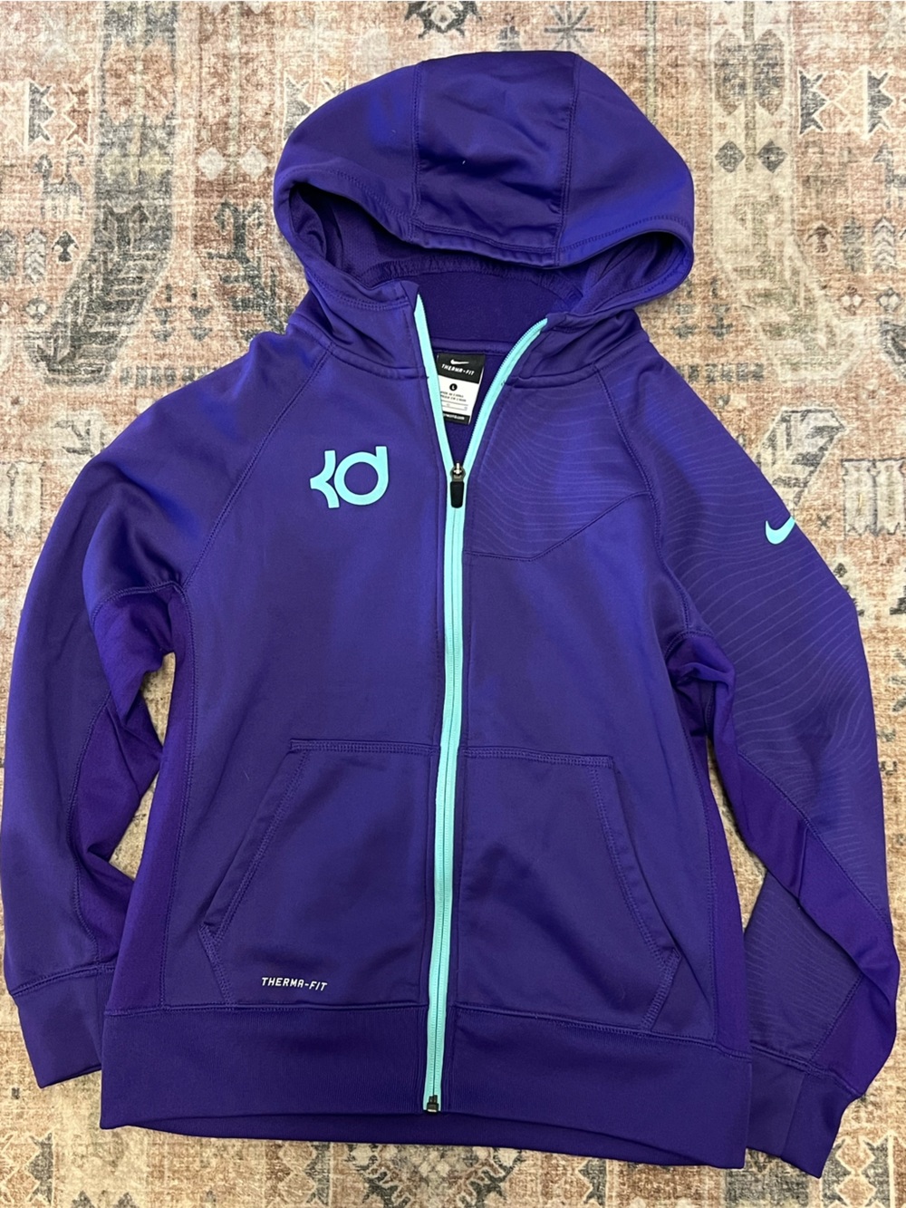 Nike Purple Zip Hoodie with Teal Accents